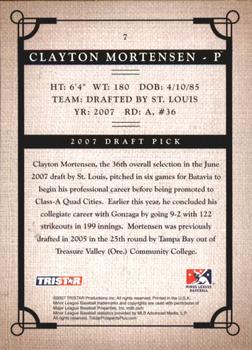 2007 TriStar Prospects Plus #7 Clayton Mortensen Back