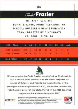 2008 TriStar PROjections #86 Todd Frazier Back