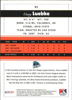 2008 TriStar PROjections #95 Cory Luebke Back