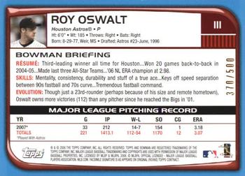 2008 Bowman - Blue #111 Roy Oswalt Back
