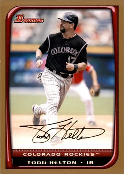 2008 Bowman - Gold #8 Todd Helton Front