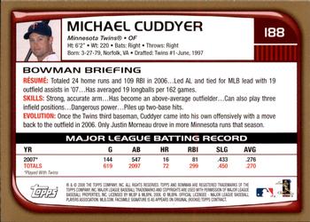 2008 Bowman - Gold #188 Michael Cuddyer Back