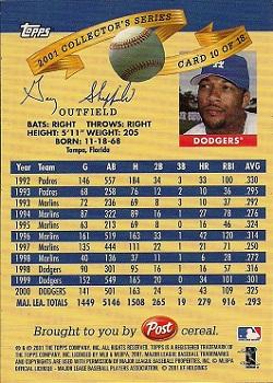 2001 Topps Post Cereal #10 Gary Sheffield Back