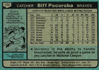 1980 Topps #132 Biff Pocoroba Back