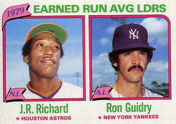 1980 Topps #207 1979 Earned Run Average Leaders (J.R. Richard / Ron Guidry) Front