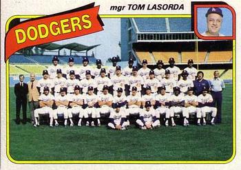 1980 Topps #302 Los Angeles Dodgers / Tom Lasorda Front
