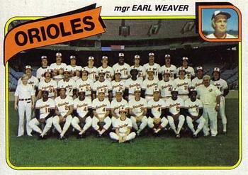 1980 Topps #404 Baltimore Orioles / Earl Weaver Front