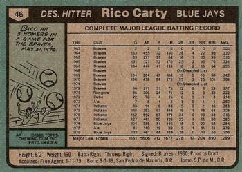1980 Topps #46 Rico Carty Back