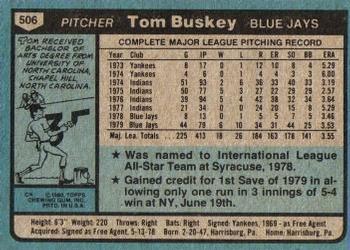 1980 Topps #506 Tom Buskey Back