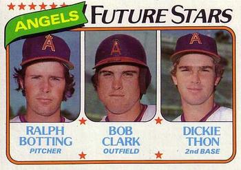 1980 Topps #663 Angels Future Stars (Ralph Botting / Bob Clark / Dickie Thon) Front