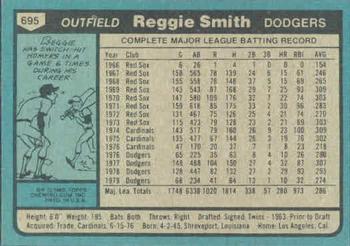 1980 Topps #695 Reggie Smith Back