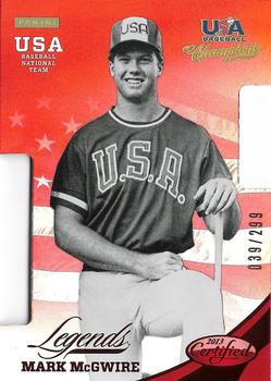2013 Panini USA Baseball Champions - Legends Certified Die Cuts Mirror Red #28 Mark McGwire Front