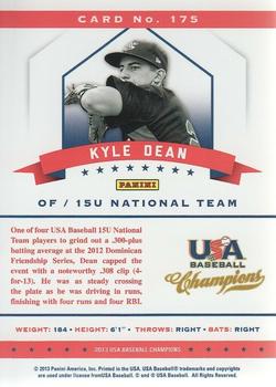 2013 Panini USA Baseball Champions - National Team Mirror Green #175 Kyle Dean Back