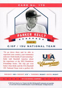 2013 Panini USA Baseball Champions - National Team Mirror Green #179 Parker Kelly Back
