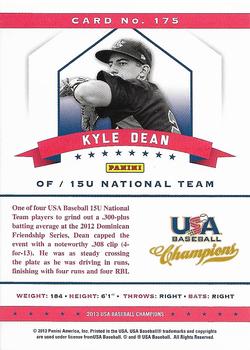 2013 Panini USA Baseball Champions - National Team Mirror Red #175 Kyle Dean Back