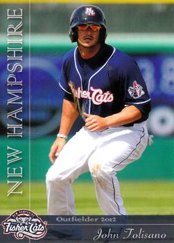2012 Grandstand New Hampshire Fisher Cats #7 John Tolisano Front
