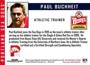 2010 Grandstand Portland Sea Dogs #NNO Paul Buchheit Back