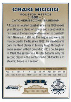 1999 Houston Astros Buddies #3 Craig Biggio Back