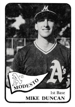 1986 Chong Modesto A's #7 Mike Duncan Front