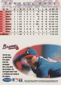 1996 Fleer Atlanta Braves #17 Terrell Wade Back
