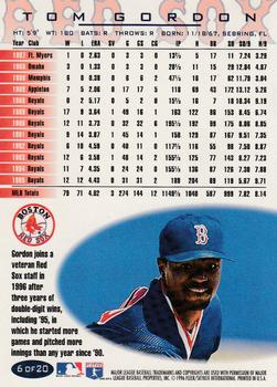 1996 Fleer Boston Red Sox #6 Tom Gordon Back