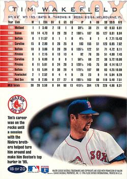 1996 Fleer Boston Red Sox #18 Tim Wakefield Back