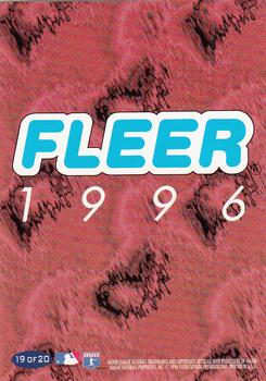 1996 Fleer Boston Red Sox #19 Logo card Back