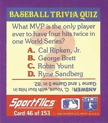 1990 Sportflics - Magic Motion Trivia Cards #46 Most Valuable Players Back