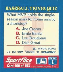 1990 Sportflics - Magic Motion Trivia Cards #100 Most Valuable Players Back