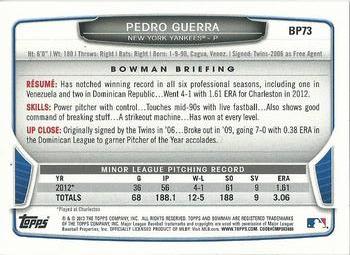 2013 Bowman - Prospects Hometown #BP73 Pedro Guerra Back