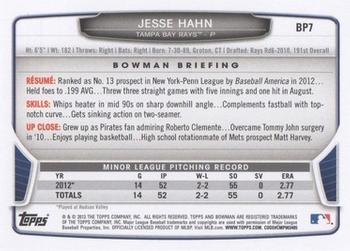 2013 Bowman - Prospects Purple #BP7 Jesse Hahn Back