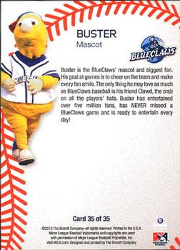2013 Brandt Lakewood BlueClaws #35 Buster Back