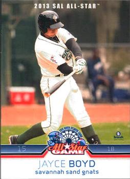 2013 Brandt South Atlantic League South Division All-Stars #4 Jayce Boyd Front