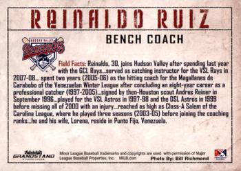 2010 Grandstand Hudson Valley Renegades #NNO Reinaldo Ruiz Back