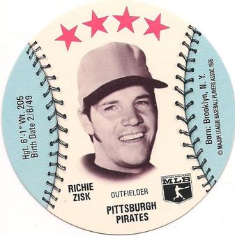 1976 Isaly's/Sweet William Discs #NNO Richie Zisk Front