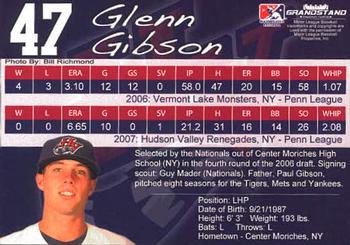 2009 Grandstand Hudson Valley Renegades #17 Glenn Gibson Back