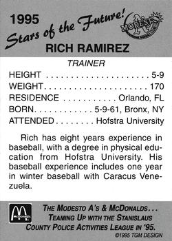1995 Modesto A's #NNO Rich Ramirez Back