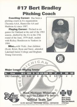 1995 West Michigan Whitecaps #NNO Bert Bradley Back