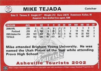 2002 Grandstand Asheville Tourists #NNO Mike Tejada Back