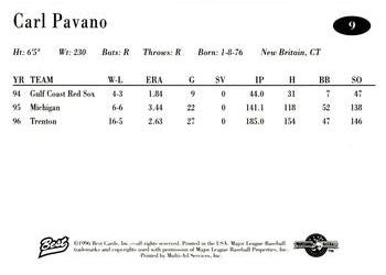 1996 Best AA All-Stars #9 Carl Pavano Back