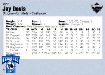 1995 Binghamton Mets #NNO Jay Davis Back