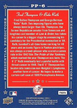 2008 Upper Deck - Presidential Predictors #PP-6 Fred Thompson Back