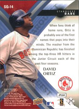 2008 Upper Deck - StarQuest Rare #SQ-14 David Ortiz Back