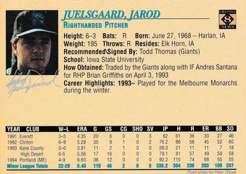 1995 Portland Sea Dogs #NNO Jarod Juelsgaard Back