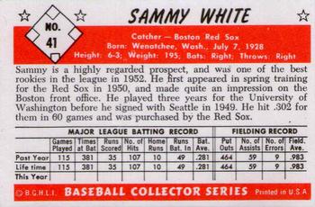 1983 Card Collectors 1953 Bowman Color Reprint #41 Sammy White Back