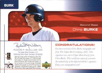 2004 Upper Deck USA 25th Anniversary - Signatures Black Ink #BURK Chris Burke Back