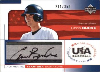 2004 Upper Deck USA 25th Anniversary - Signatures Black Ink #BURK Chris Burke Front