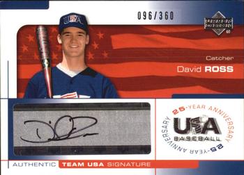 2004 Upper Deck USA 25th Anniversary - Signatures Black Ink #ROSS David Ross Front