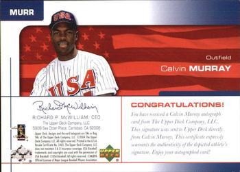 2004 Upper Deck USA 25th Anniversary - Signatures Red Ink #MURR Calvin Murray Back