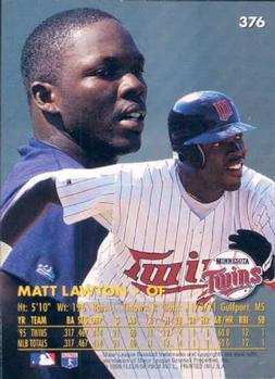 1996 Ultra #376 Matt Lawton Back